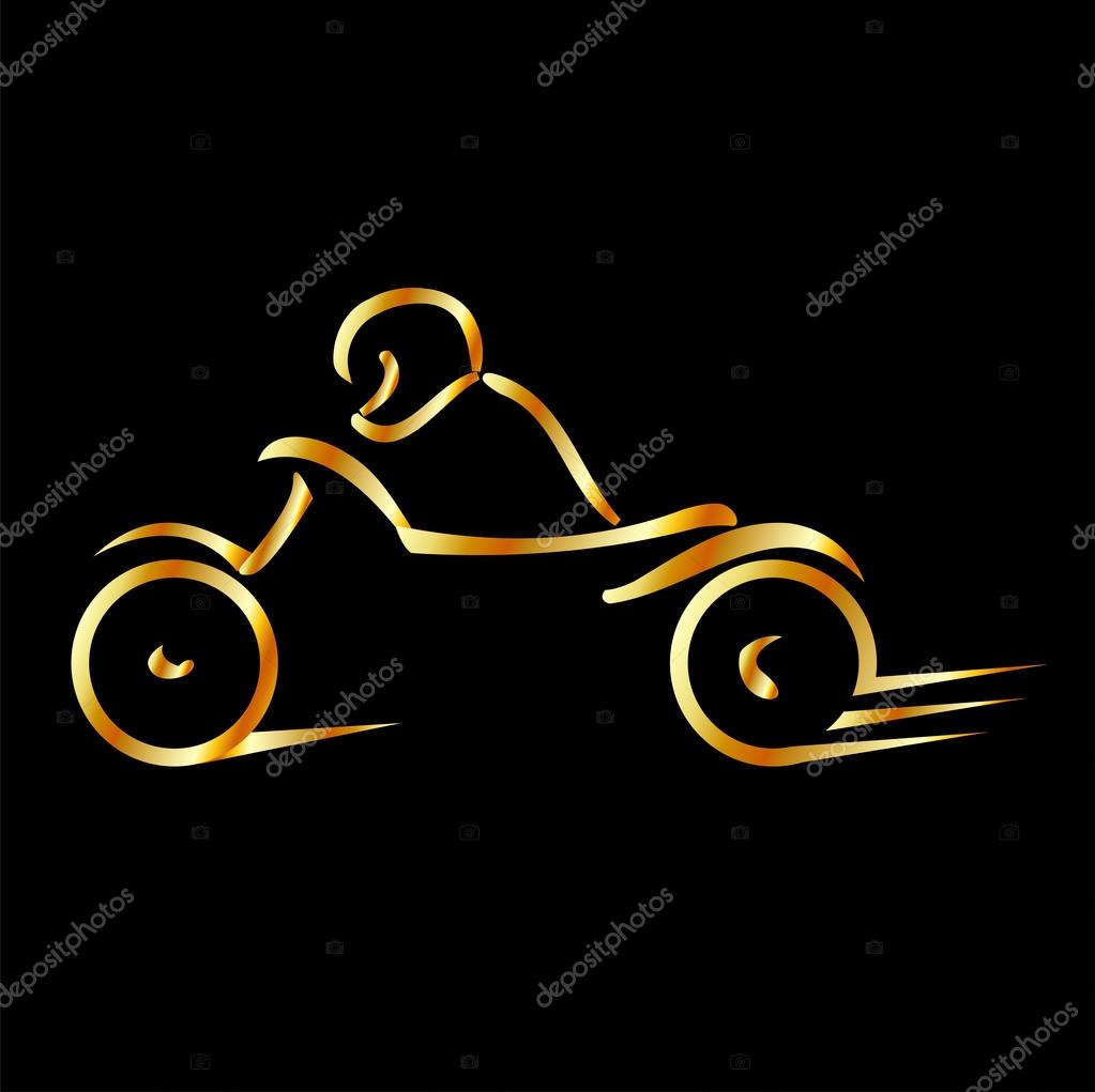 Biker showing road safety