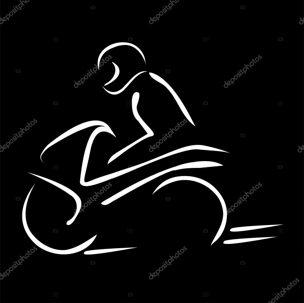 Biker showing road safety