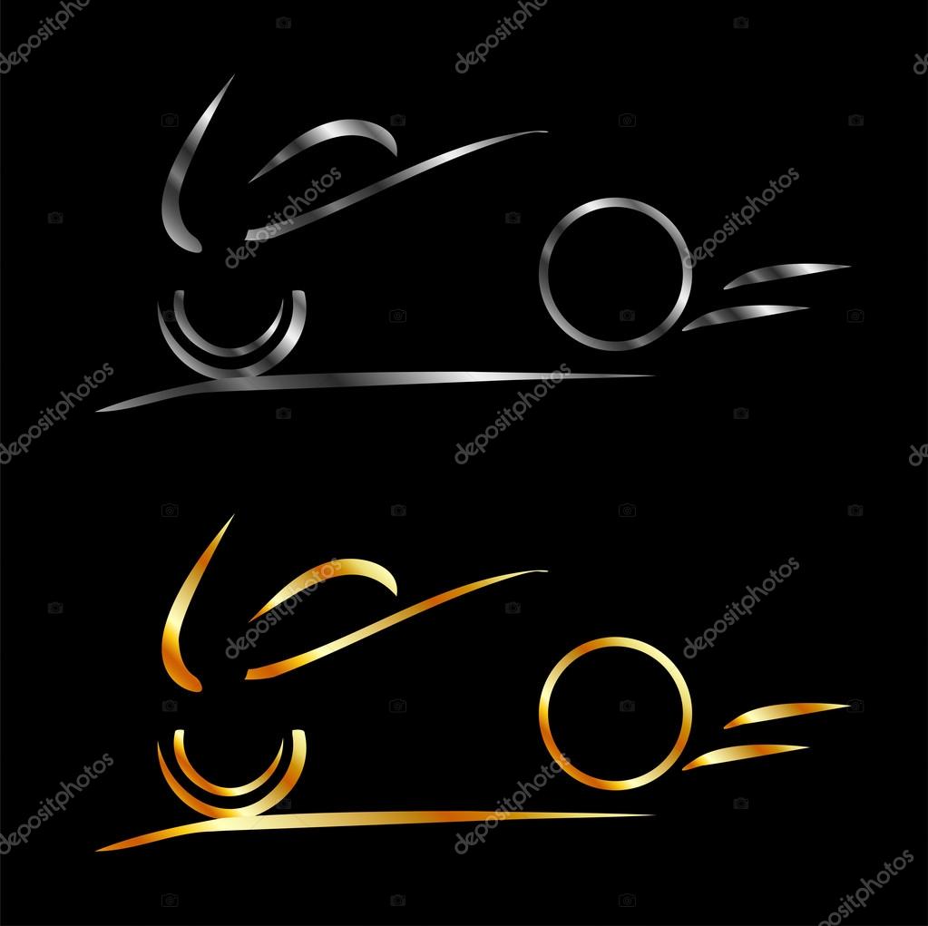 Abstract drawing of motorbike