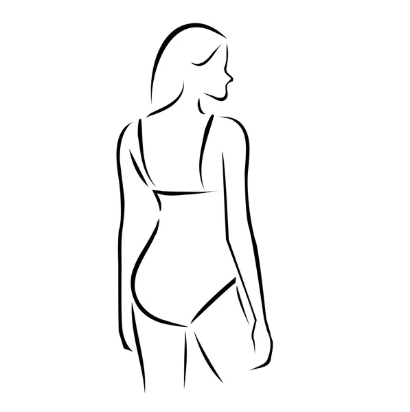 Femme en lingerie ou maillot de bain — Image vectorielle