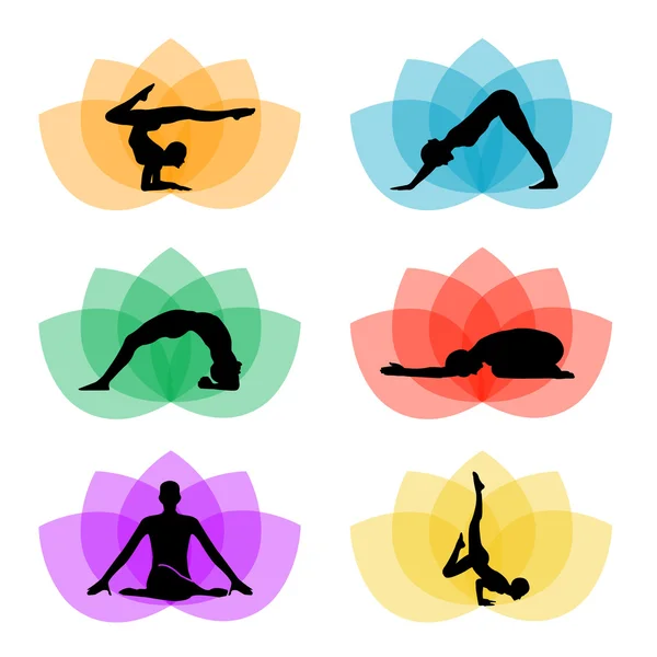 Yoga ve meditasyon sembolleri. — Stok Vektör