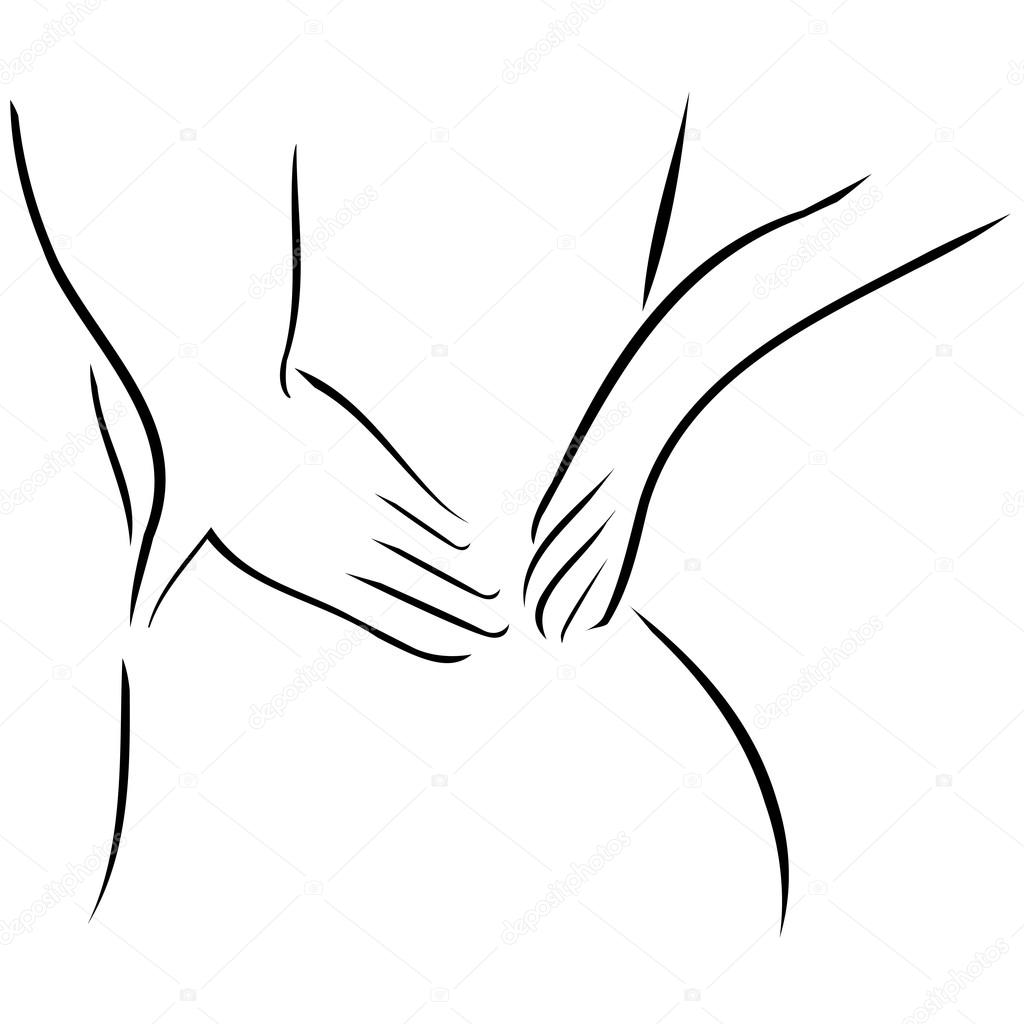 Abstract drawing of a person having backache