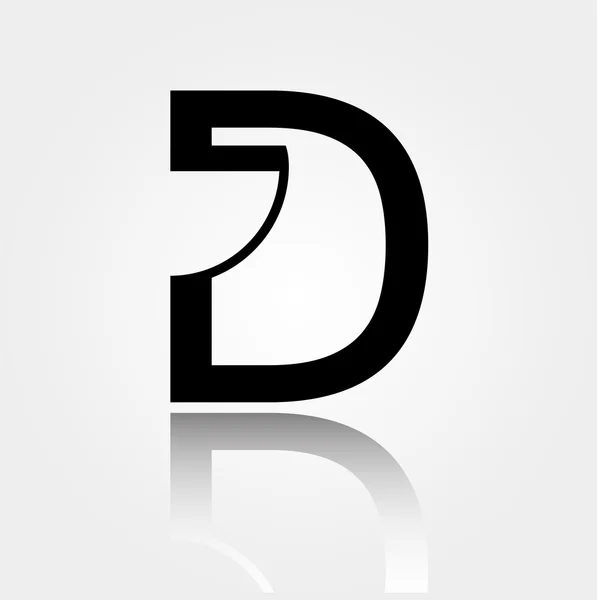 D for design- Логотип для дизайна интерьера или архитектуры, показывающий пространство с планом дверей — стоковый вектор