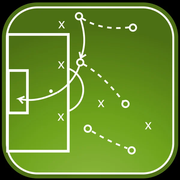 Tablero tácticas de fútbol — Vector de stock