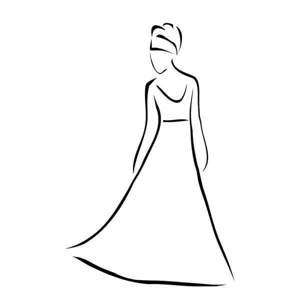 Novia con un peinado elegante — Vector de stock