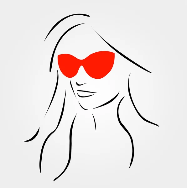 Stylish girl wearing shades — Stock Vector