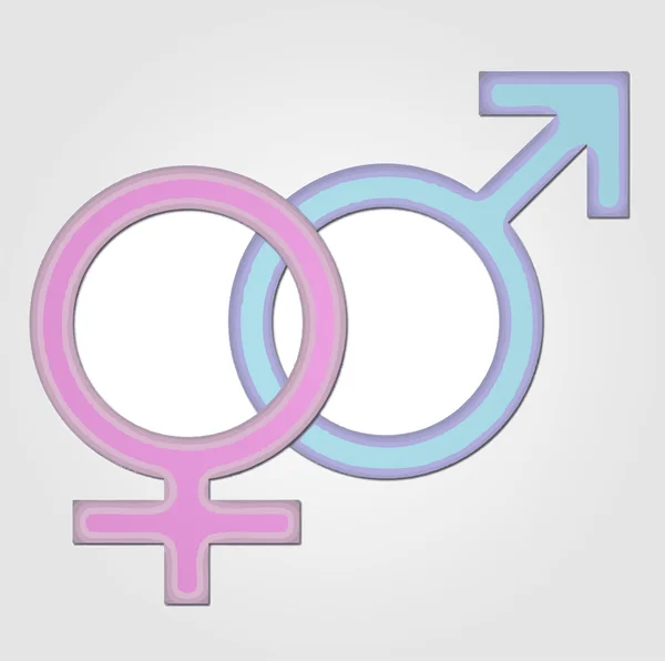 Cinsiyet sembolü- kız ve erkek — Stok Vektör