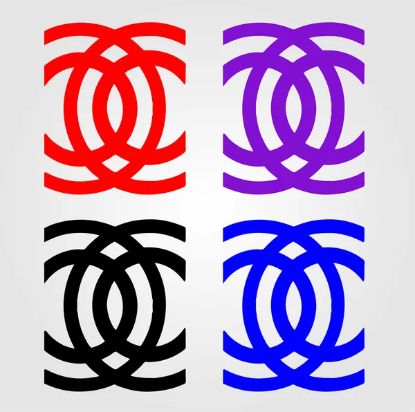 Logo con anillos concéntricos — Vector de stock