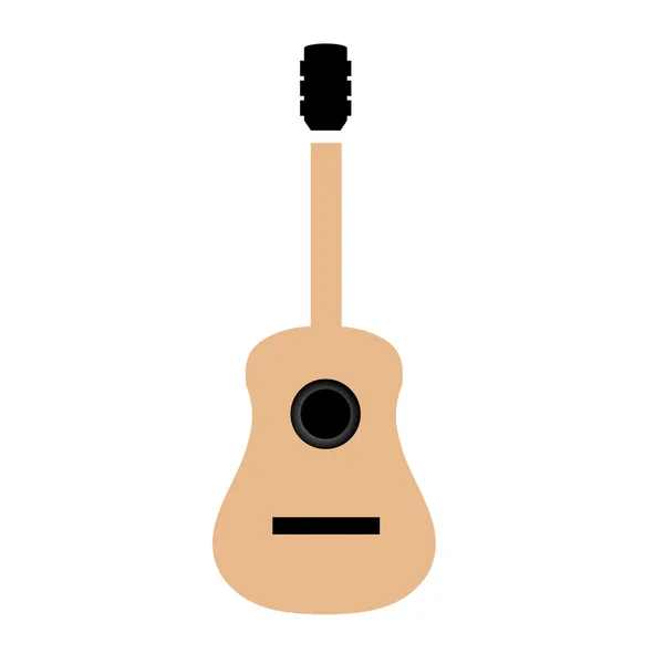 Guitarra acústica es de colores simples — Vector de stock