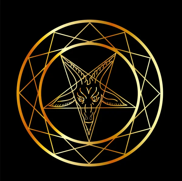 골든 sigil Baphomet의 — 스톡 벡터