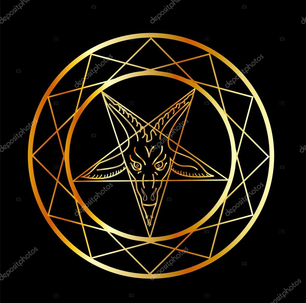 Sigil doré de Baphomet image vectorielle par shawlin © Illustration