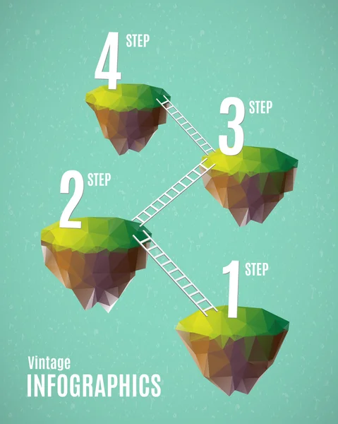 Infográficos com ilhas voadoras numeradas Vetor De Stock