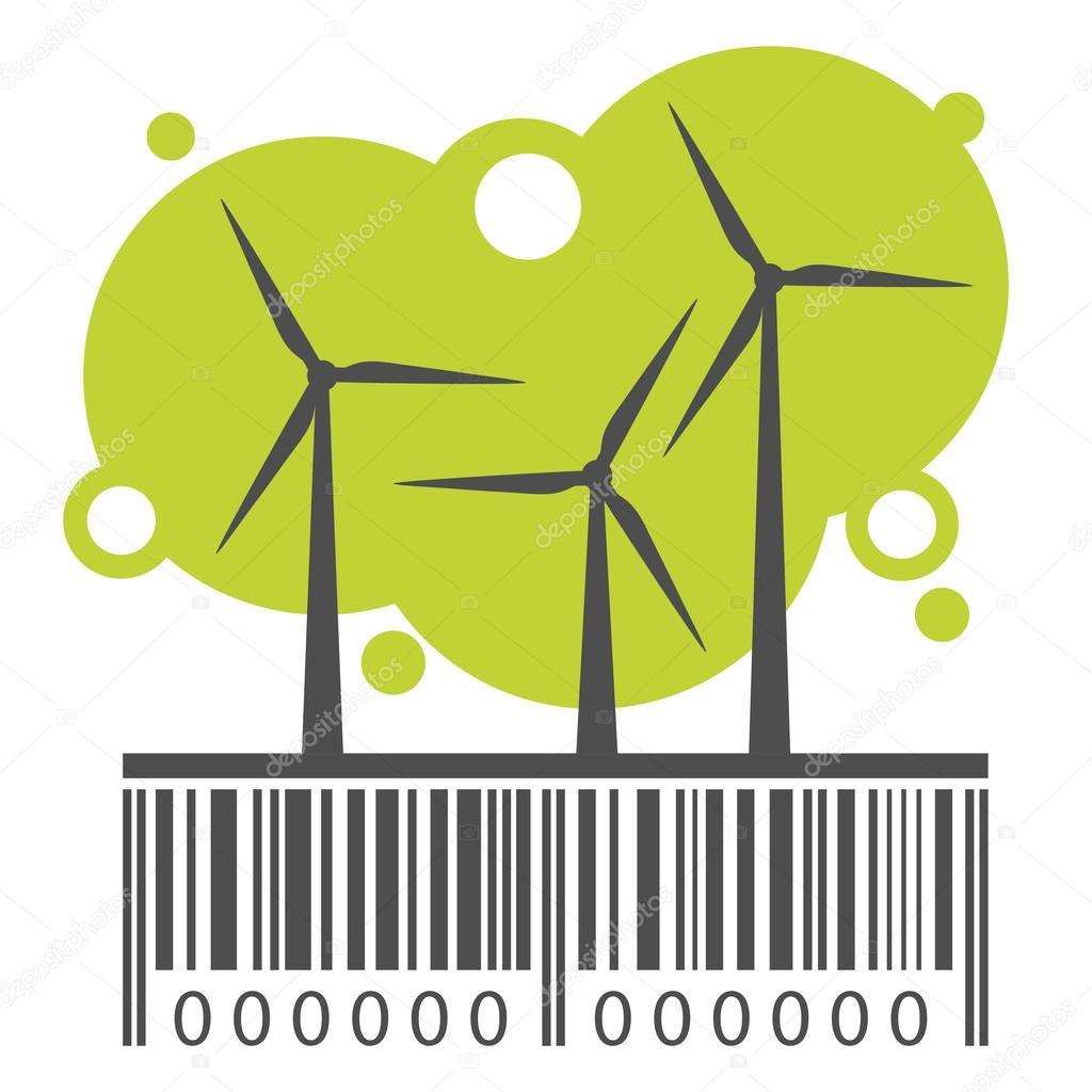 Wind power stations and barcode