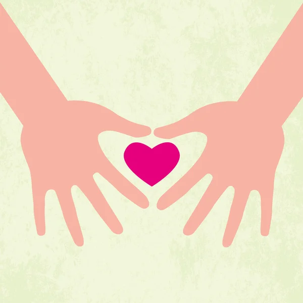 Hands holding heart — Stock Vector