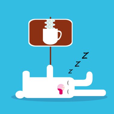 Tavşan coffeecup ile banner tutar
