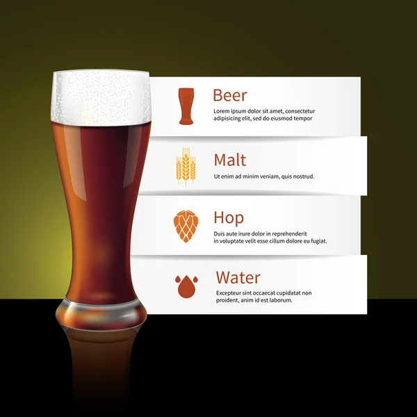 Donker bier infographics — Stockvector