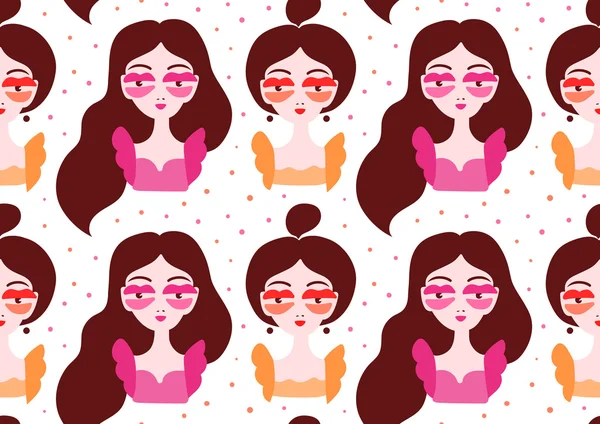 Chicas con gafas de labio surrealistas . — Vector de stock