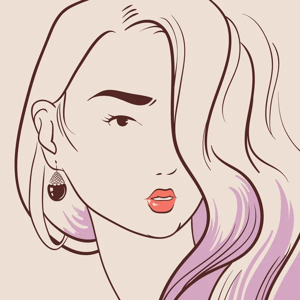 Hermosa mujer — Vector de stock