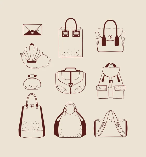 Bolsas de mujer para día y noche — Archivo Imágenes Vectoriales