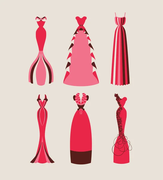 Retro and modern woman evening dresses — Stock Vector