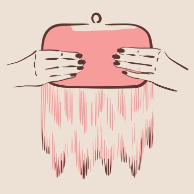 kadın el bir torba tutarak 