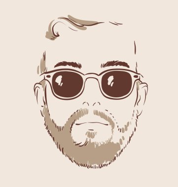 Adam gözlük vektör çizim
