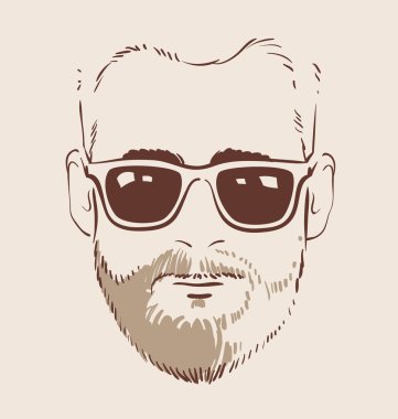Adam gözlük vektör çizim