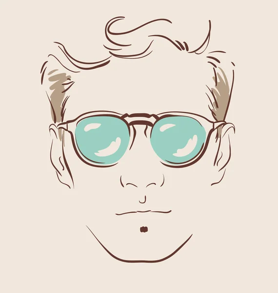 Hombre en gafas vector ilustración — Vector de stock