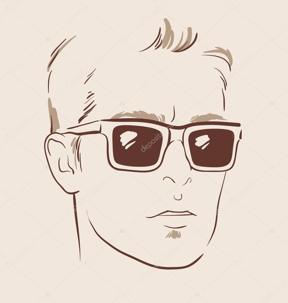 Man in glasses vector illustration