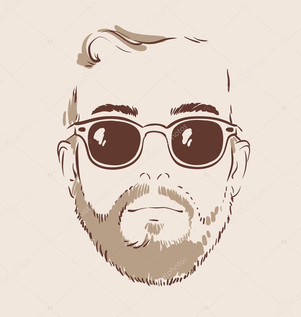 Man in glasses vector illustration