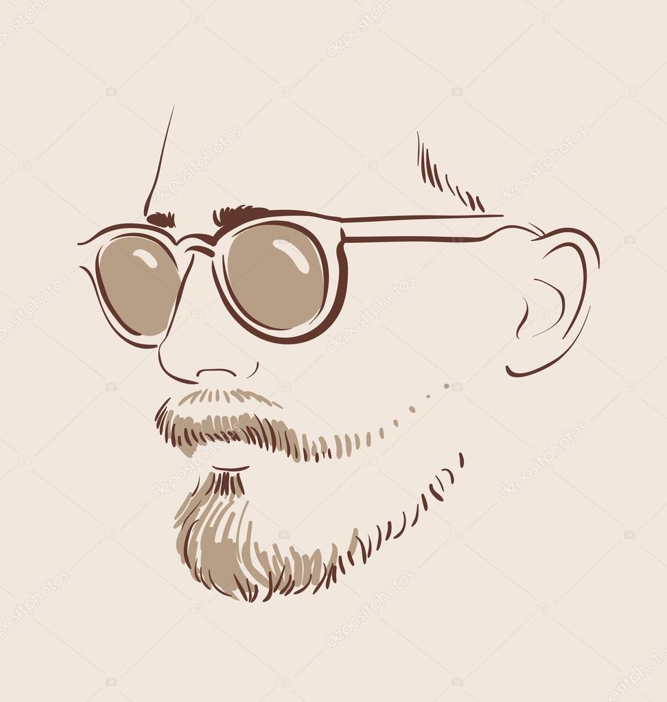 Man in glasses vector illustration