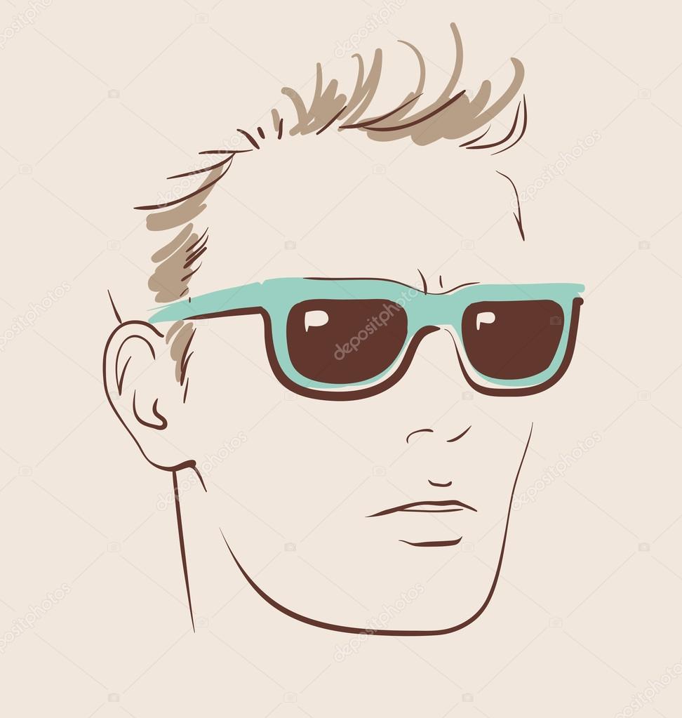 Man in glasses vector illustration