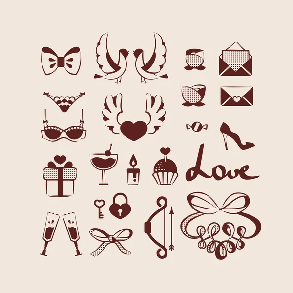Amour icônes collection vectoriel illustration — Image vectorielle