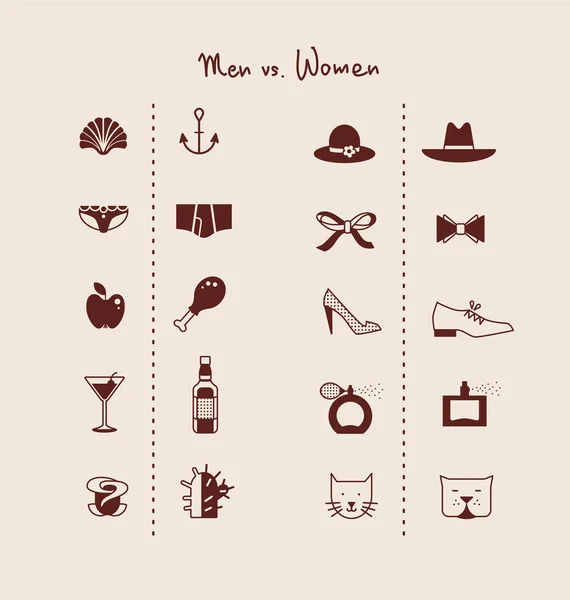 Man och kvinna symboler ikoner vektor illustration — Stock vektor