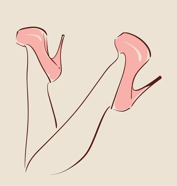 Žena nosí krásné boty — Stockový vektor
