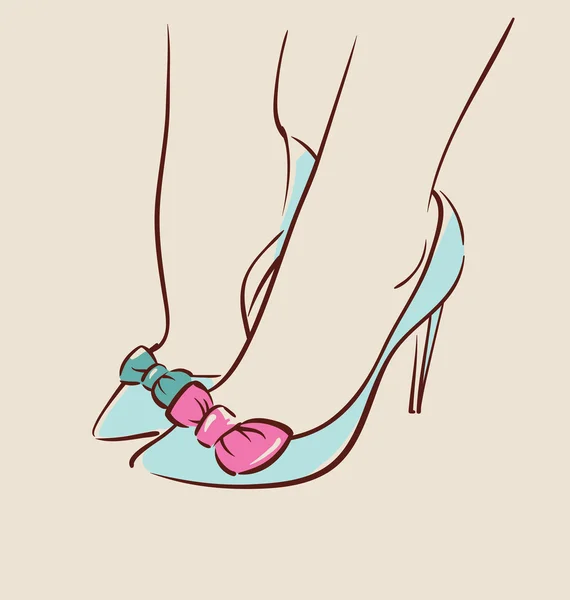 Mujer con zapatos hermosos — Archivo Imágenes Vectoriales