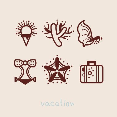 yaz tatil simgesi toplama vektör çizim