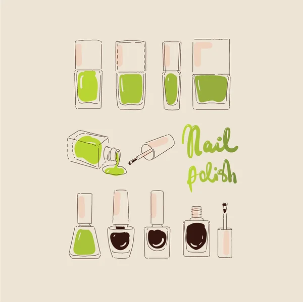 Coleção de esmaltes para ilustração de manicure —  Vetores de Stock