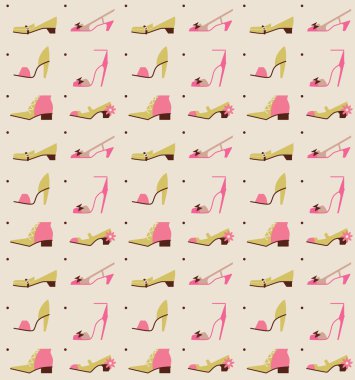 güzel kadın ayakkabı Dikişsiz desen vektör çizim 