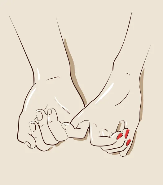 Man en vrouw paar hand in hand. vectorillustratie — Stockvector