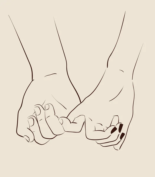 男と女のカップルが手を繋いでいます。ベクトル図 — ストックベクタ