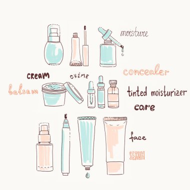 kozmetik ve kremler koleksiyonu