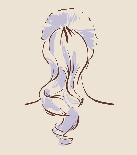 Piękna kobieta fryzura widok od tyłu ilustracja — Wektor stockowy