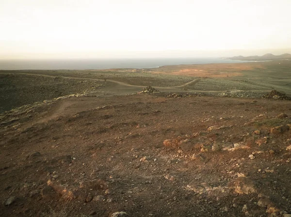 Περιοχή Montana Roja Lanzarote Κανάριοι Νήσοι Montana Roja Είναι Ένα — Φωτογραφία Αρχείου