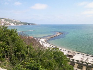 Bulgaristan 'ın Dobrich ilinin Balchik kentinde güzel Karadeniz kıyıları.