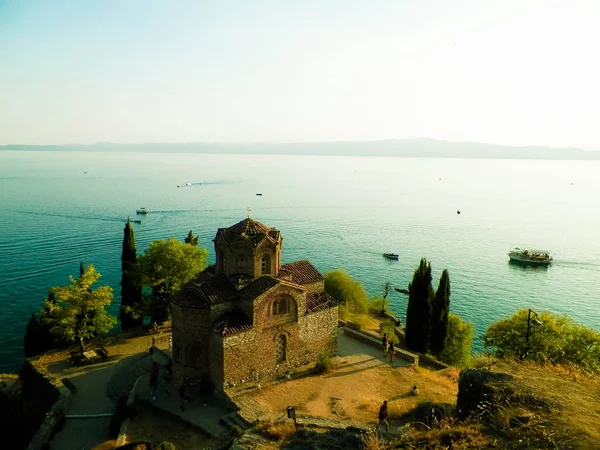 Monastery of St. John at Kaneo. Architure, tourism and religion concept. Church of St. John at Kaneo is one of the most characteristic churches at Ochrid Lake coast, and placed in a City of Ochrid.