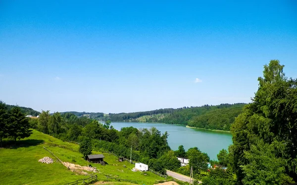 Increíble Vista Del Lago Ostrzyckie Kolano Región Kashubia Polonia Concepto — Foto de Stock