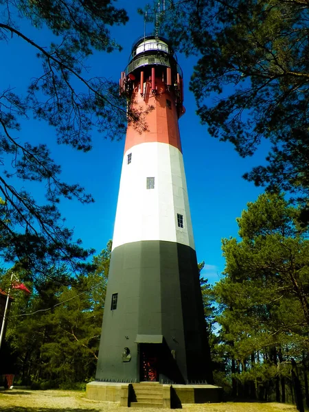 Leuchtturm Stilo Polen Reise Und Architekturkonzept lizenzfreie Stockfotos