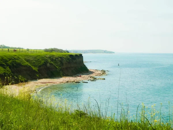 黑海珊瑚上的悬崖 罗马尼亚Vama Veche的悬崖和海滩景观 自然与旅行概念 — 图库照片