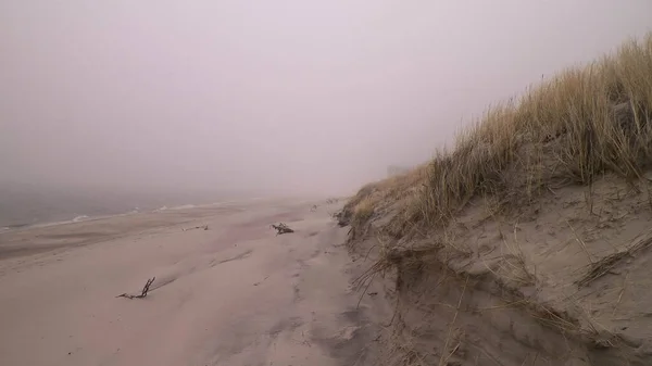 Zona Costera Frío Día Niebla Lazy Tiempo Tormentoso Costa Del —  Fotos de Stock